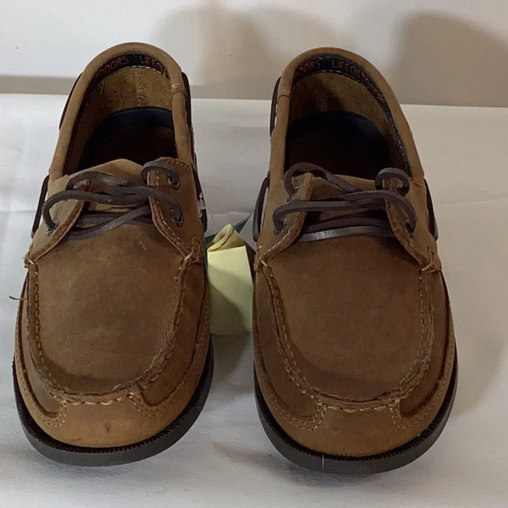 Men’s NWT Life Outdoors Two-Eyelet Boat Shoe Beige Size 10.5